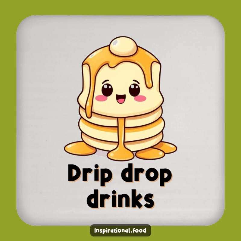 Funny Pancake Smile Coasters: Syrup Cascade, House Gift!