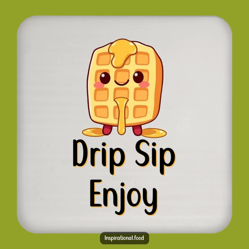 Funny Waffle Syrup Coaster Set: Protect Surfaces with Sweet Breakfast Style