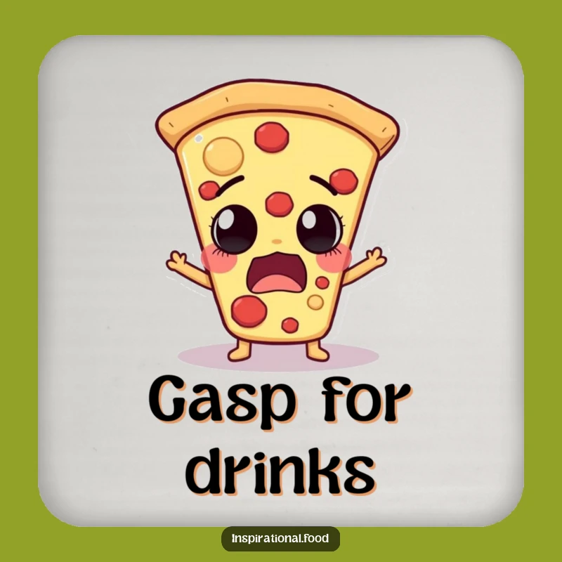 Funny Pizza Slice Coaster Set: Protect Surfaces with Astonished Fun