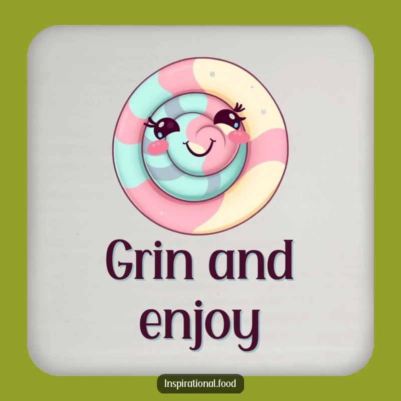 Funny Candy Swirl Coaster - Protect Surfaces with Playful Humor
