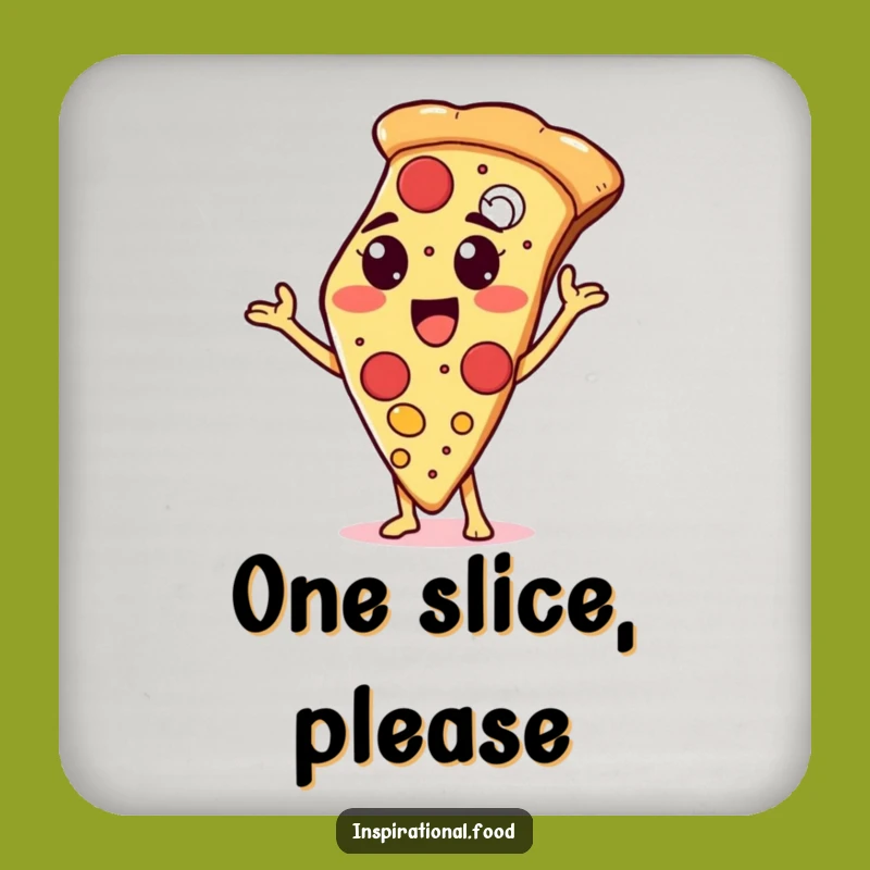Funny Pizza Topping Coaster: Proud Slice's Table Protector, Foodie Decor Gift