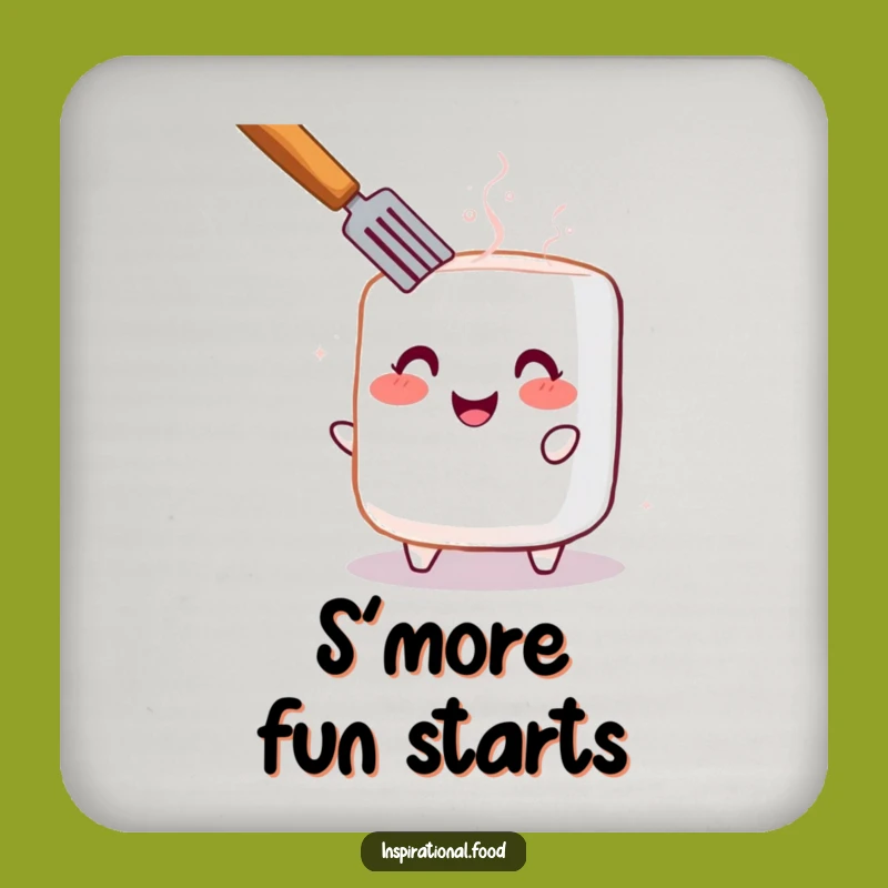 Funny Toasted Marshmallow Coaster: Cheerful Protection for a Cute Funny Gift