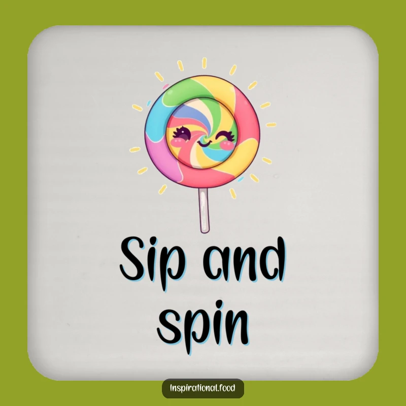 Funny Lollipop Spin Coaster: Protect Surfaces with Vibrant Creativity and Humor