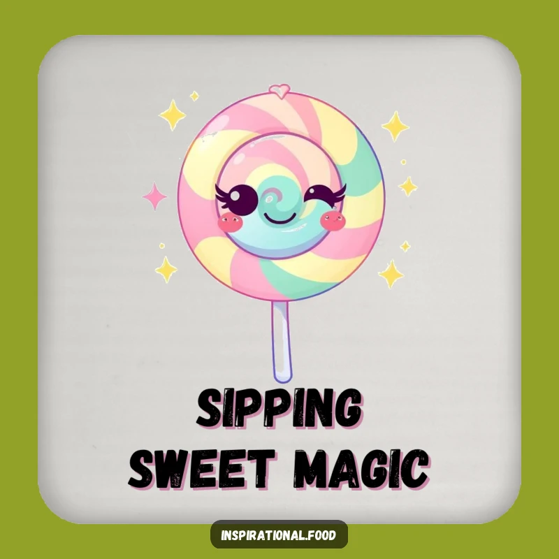 Funny Lollipop Sparkle Coaster: Protect Surfaces with Sweet, Playful Charm