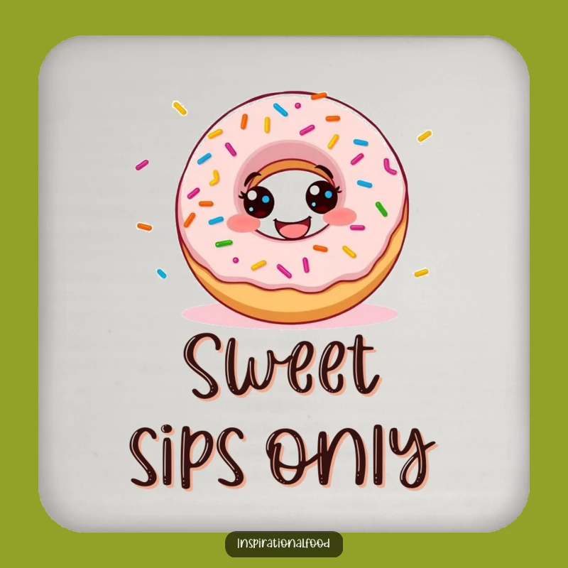 Funny Donut Sprinkles Coaster: Protect Surfaces with a Dash of Sweet Humor
