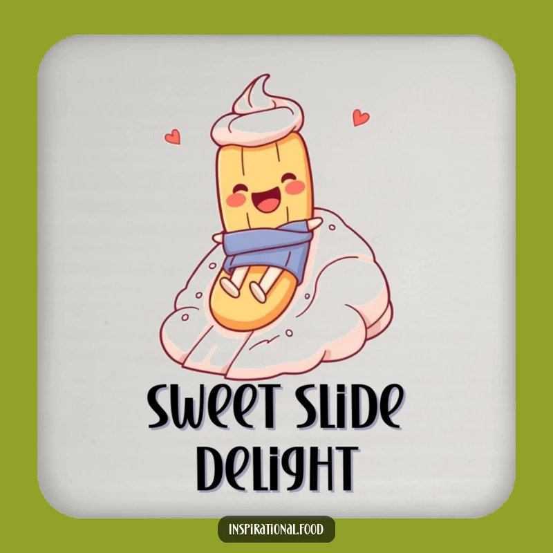 Funny Baguette Meringue Drink Coaster: Protect Surfaces with Dessert Humor, Unique Funny Gift