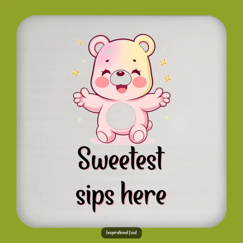 Funny Gummy Bear Coaster: Protect Surfaces with Sparkle