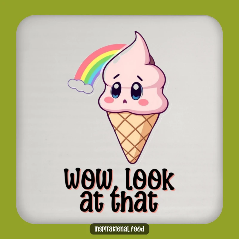 Funny Ice Cream Rainbow Coaster: Protect Surfaces with Whimsical Charm
