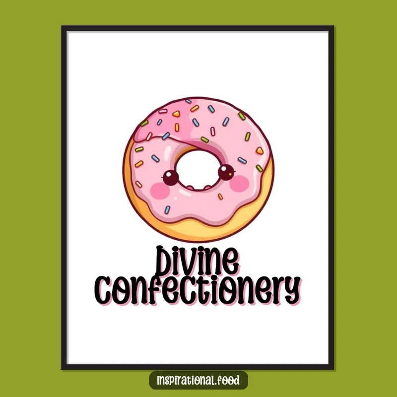 Funny Donut Halo Poster: Sweet Sprinkled Art, A Whimsical Funny Gift!