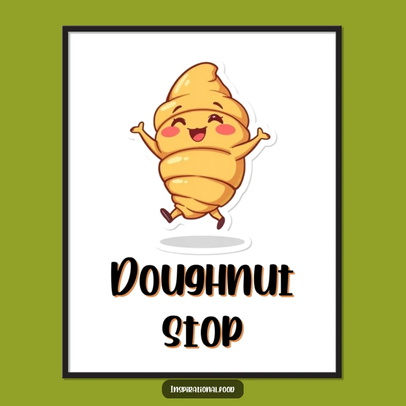 Funny Croissant Jig Poster: Dancing Pastry Art, Whimsical Gift!
