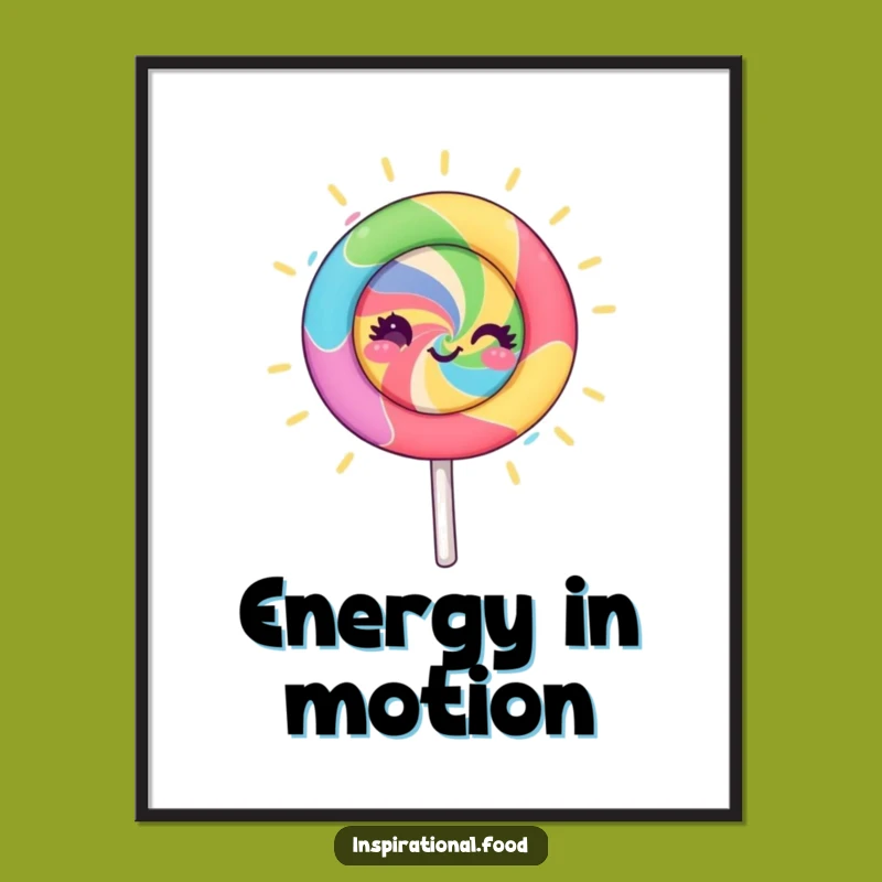 Funny Lollipop Spin Poster: Vibrant Colors and Creative Energy for Your Walls
