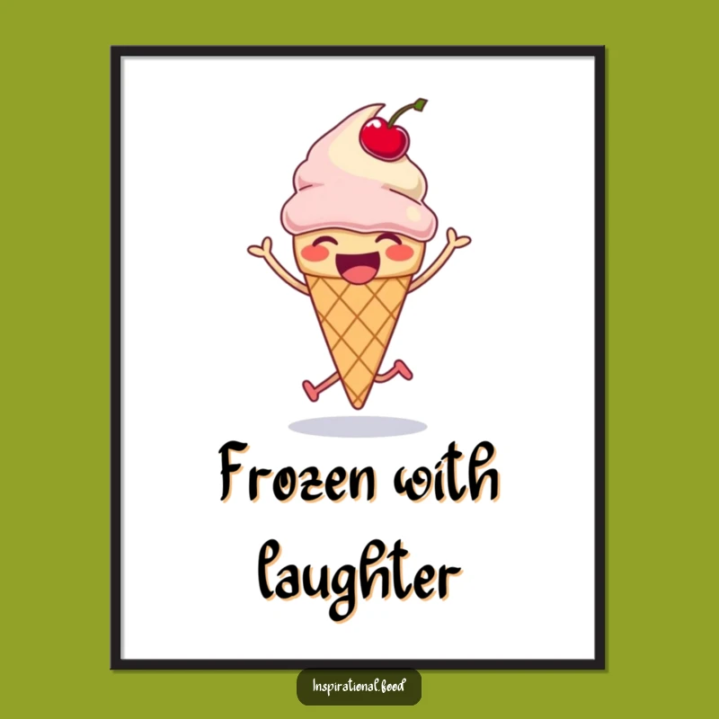 Funny Ice Cream Cone Hop Poster - Hilarious Wall Art for a Laugh