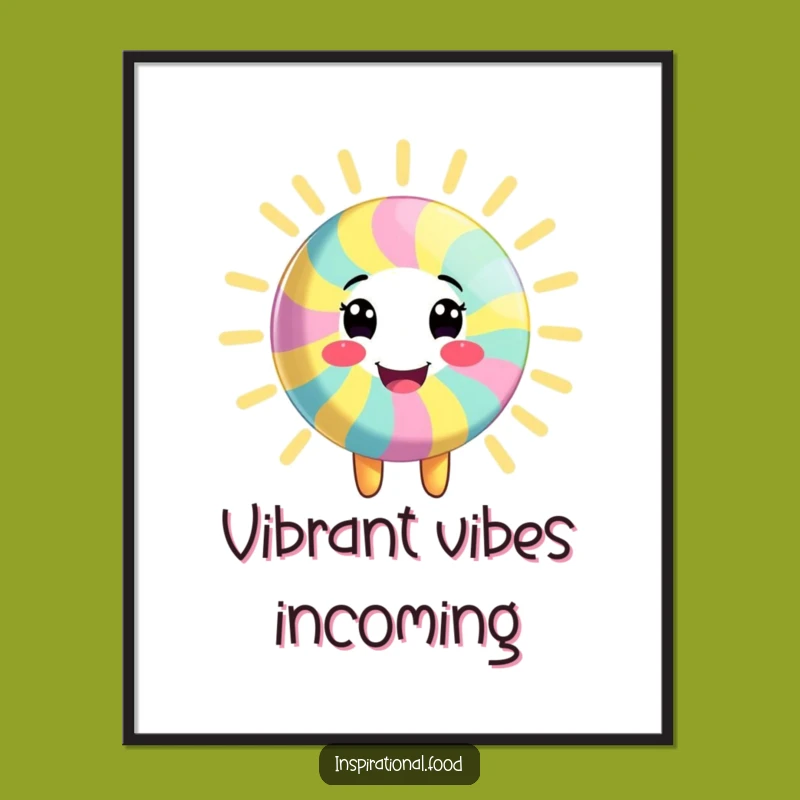 Funny Candy Character Poster: Vibrant Art Print, Colorful Energy Decor, Gift Idea