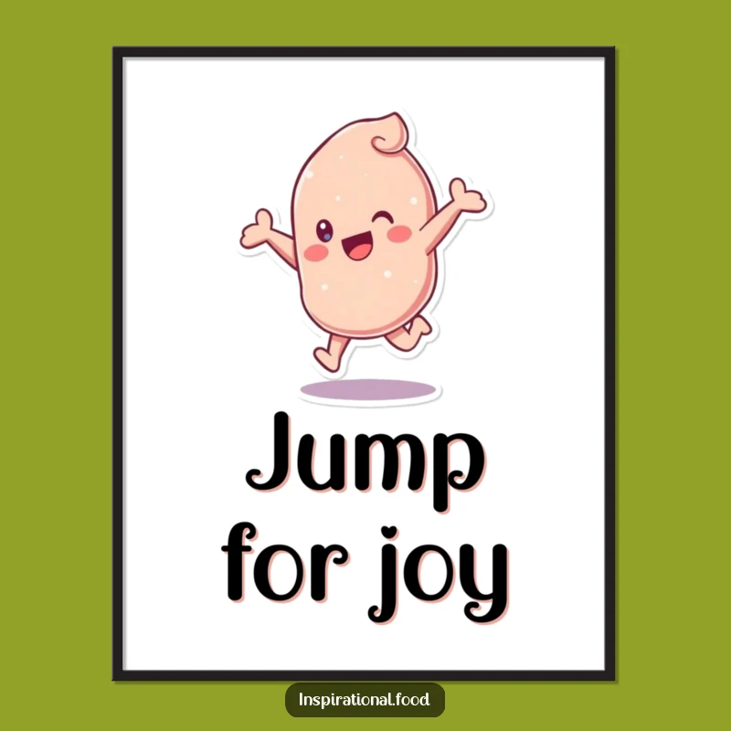 Funny Candy Leap Poster: Vibrant Wall Art, Joyful Character, Unique Funny Gift