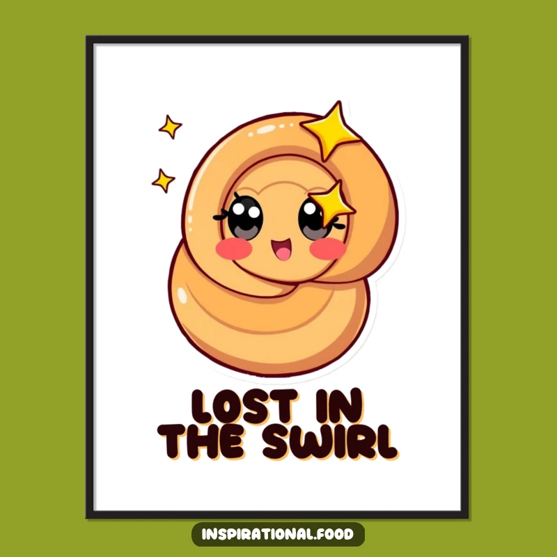 Funny Caramel Swirl Poster: Dizzy Delight Art - Whimsical Wall Decor Gift