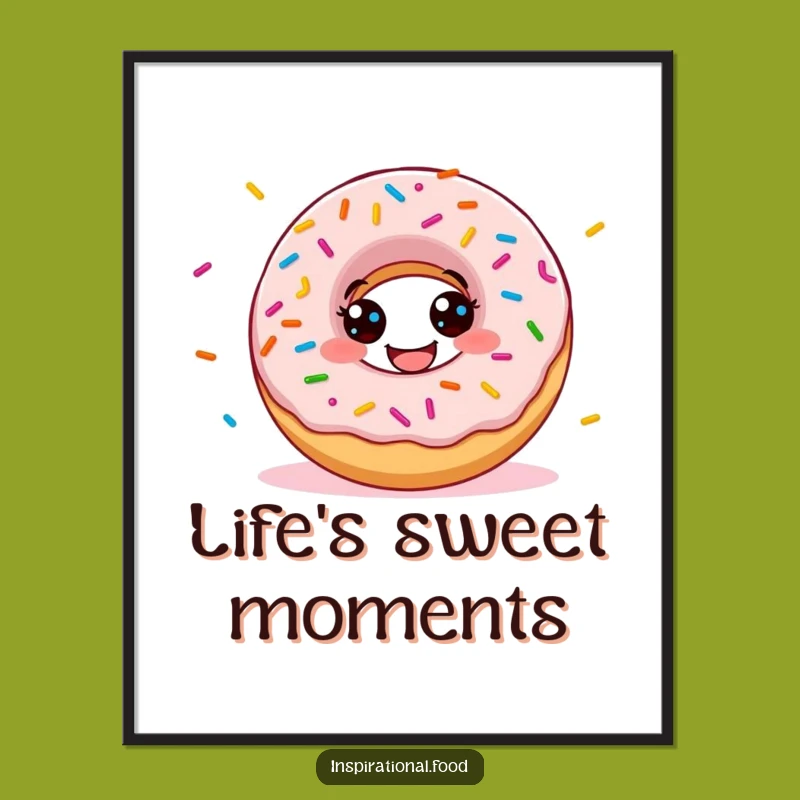 Funny Donut Sprinkles Poster: Vibrant Wall Art for a Cheerful Atmosphere