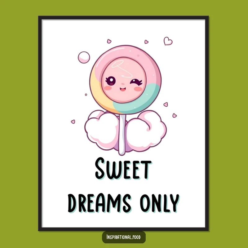 Funny Dreamy Lollipop Cloud Poster: Whimsical Art for Sweet Spaces