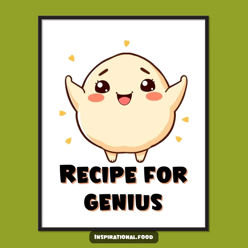 Funny Dumpling Art Poster: Whimsical Wall Decor for Foodie Inspiration