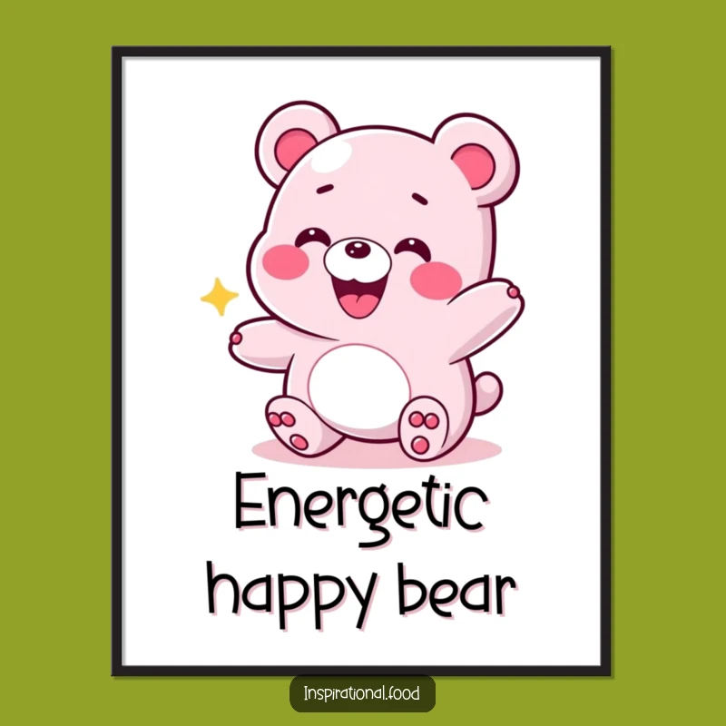 Funny Energetic Gummy Bear Poster - Decorate with Playful Energy