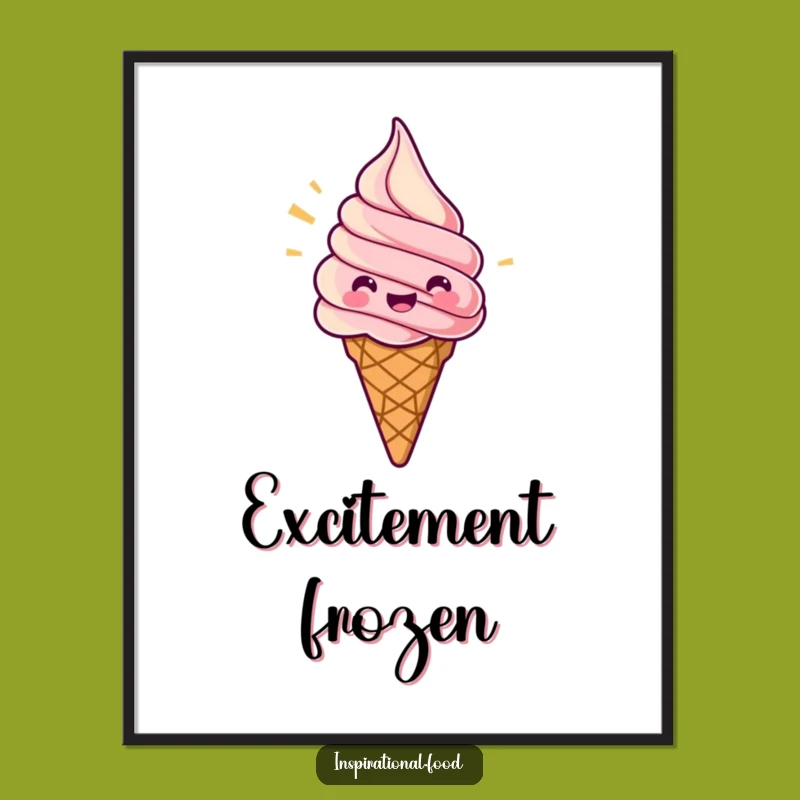 Funny Ice Cream Poster: Jubilant Swirl Art, Hilarious Funny Gift Decor