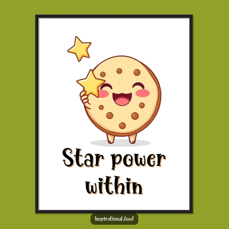 Funny Inspiration Art Poster: Joyous Cookie's Star Shine, Motivational Wall Decor