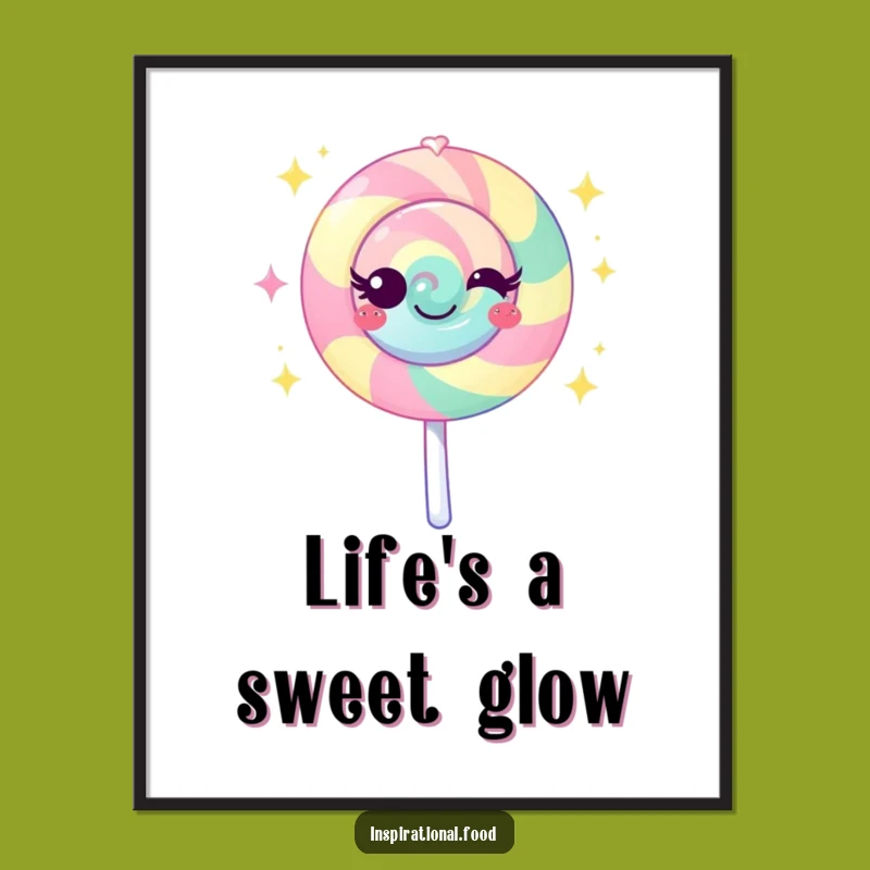 Funny Lollipop Sparkle Poster: Vibrant Wall Art for a Sweet Atmosphere