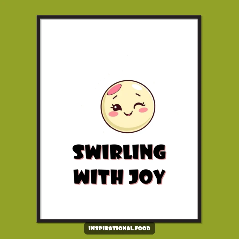 Funny Macaron Wink Poster: Swirling Sweetness to Decorate Your Walls with Humor
