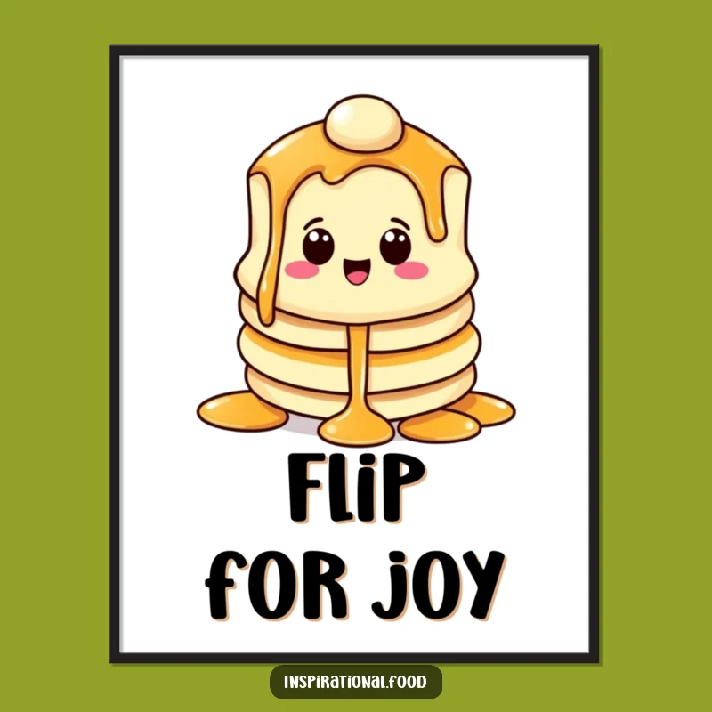 Funny Pancake Smile Poster: Syrup Cascade Art, Whimsical Gift!