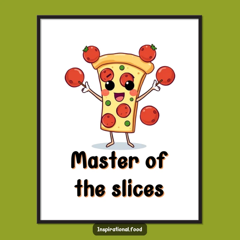 Funny Pizza Juggling Poster: Decorate with a Slice of Humor
