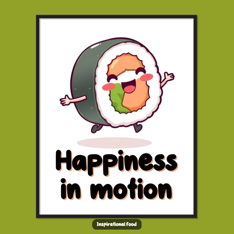 Funny Sushi Roll Poster: Joyful Wall Art for a Happy Home