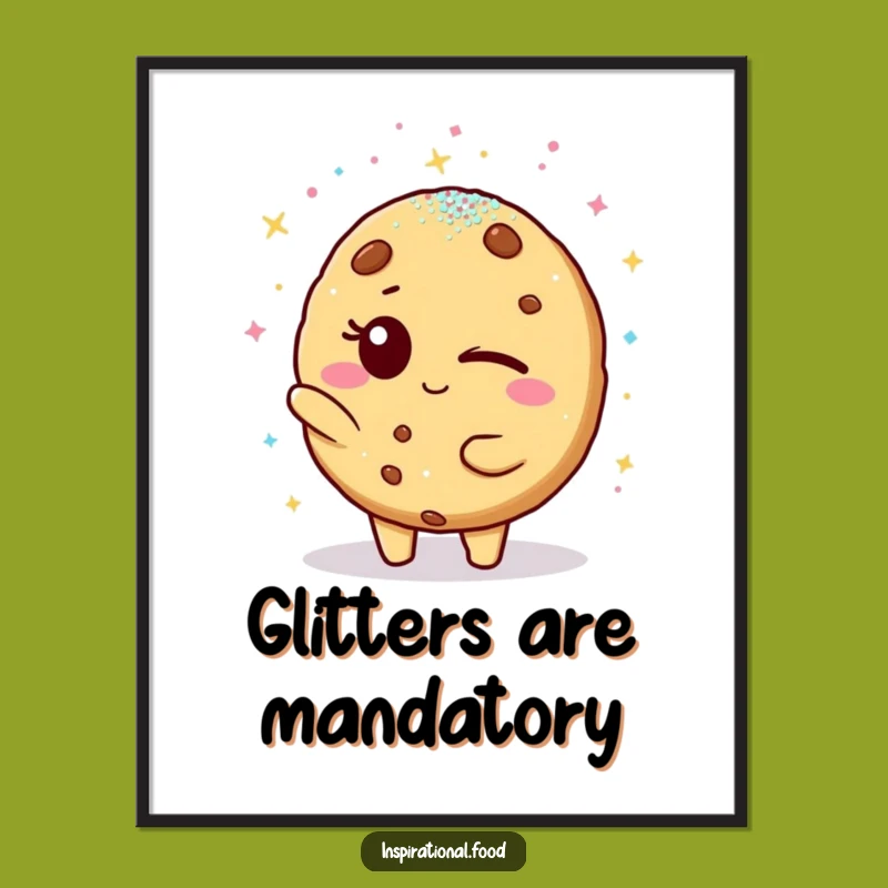 Funny Cookie Glitter Shower Poster - Hilarious Art for Walls, Perfect Gift