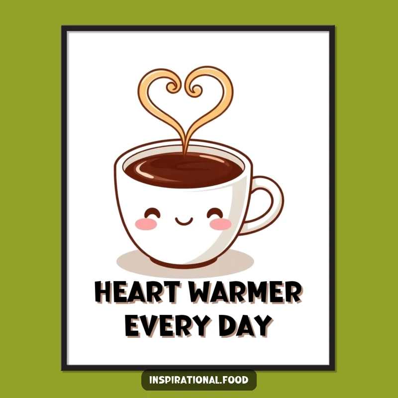 Funny Coffee Heart Steam Poster: Add a Warm, Loving Touch to Your Walls