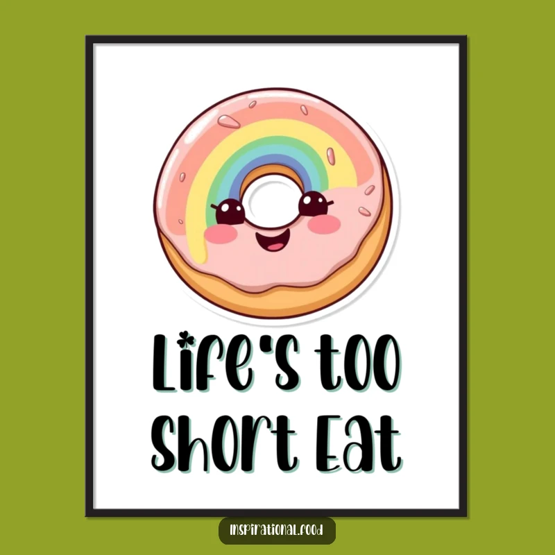 Funny Doughnut Rainbow Glaze Poster: Add a Splash of Joyful Art to Your Walls