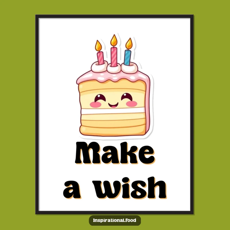 Funny Cake Art Print - Inspired Birthday Wall Decor Gift