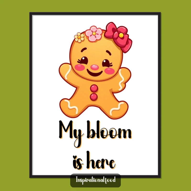 Funny Gingerbread Man Poster: Vibrant Bloom and Grin to Brighten Any Room