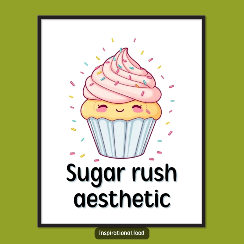 Funny Cupcake Sprinkle Shower Poster - Sweet Pastry Art for Your Walls
