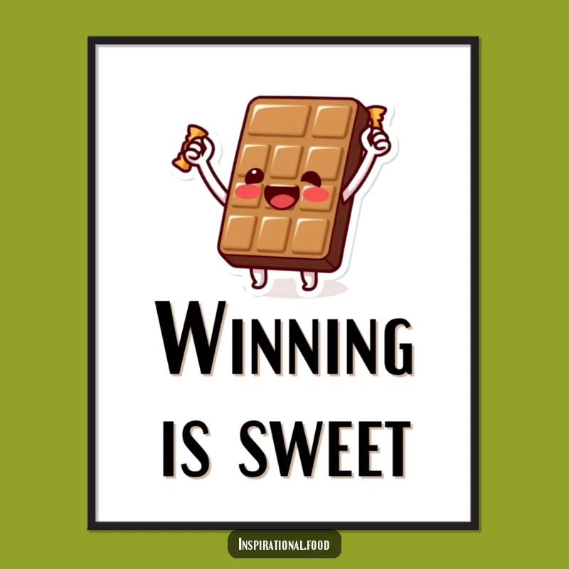 Funny Chocolate Celebration Poster: Beaming Bar's Golden Wrapper Art, Perfect Funny Gift