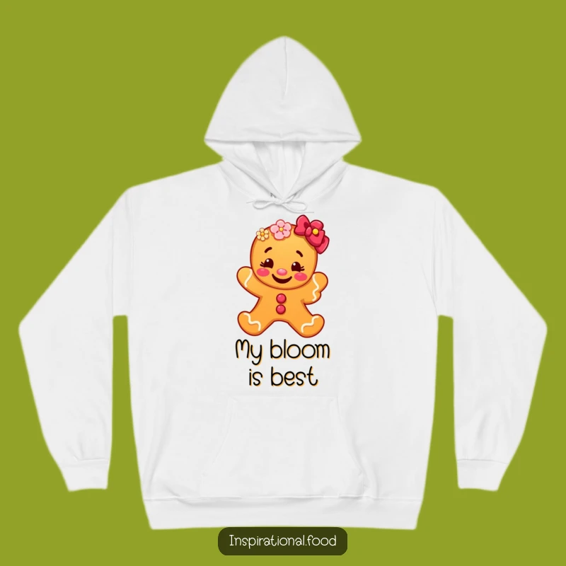 Cozy Funny Gingerbread Man Hoodie: A Warm Hug with a Blooming Flower and Smile