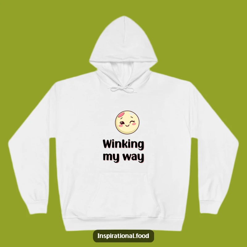 Cozy Funny Macaron Wink Hoodie: Swirling Comfort and Sweet Humor Guaranteed