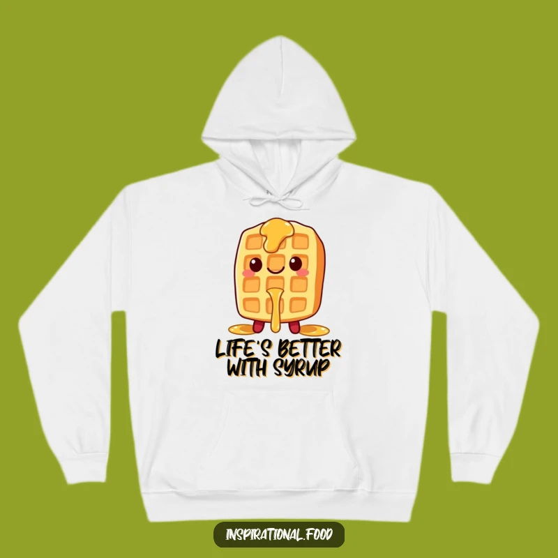 Cozy Funny Waffle Syrup Hoodie: Snuggle Up with This Sweet, Smiling Breakfast Treat