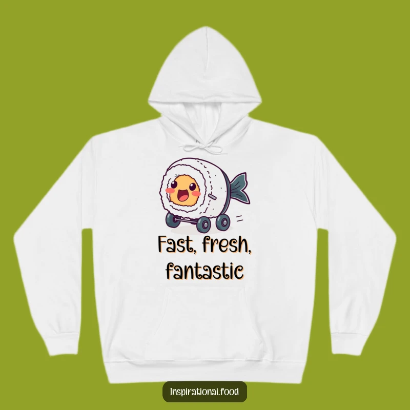 Funny Zooming Sushi Hoodie: Cozy Up with Speedy Deliciousness