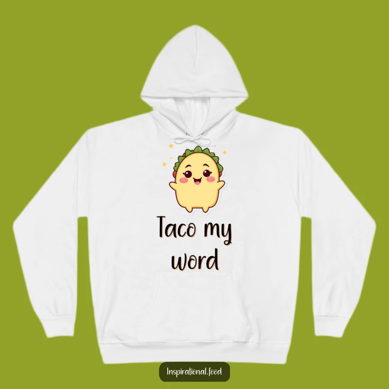 Cozy Funny Taco Hoodie: Beaming Wink Character, Warm Gift