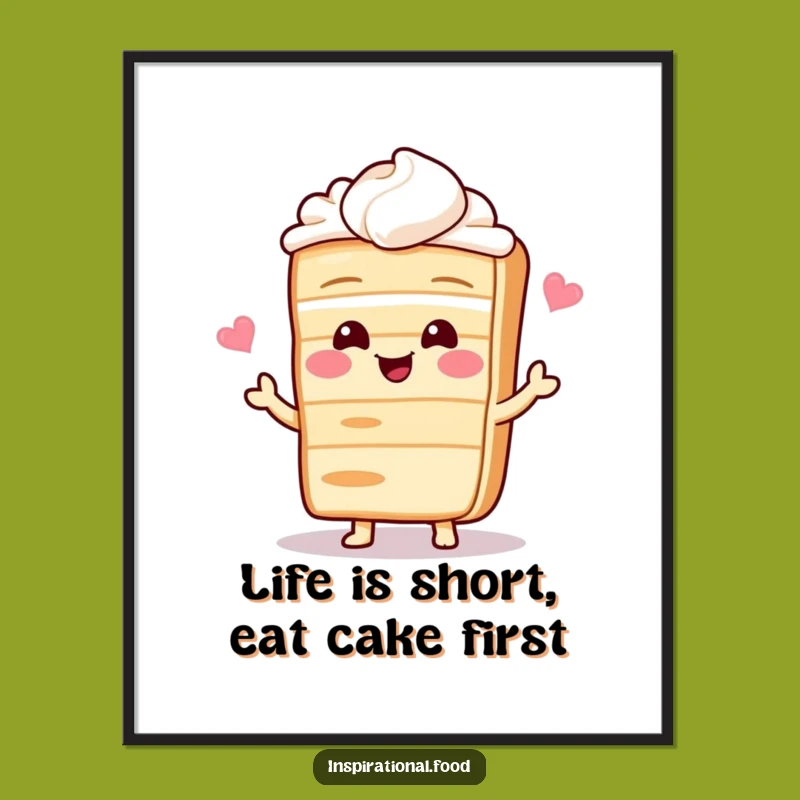 Free Printable Wall Art: Giggling Cake Recipe - Humorous Culinary Downloadable Decor