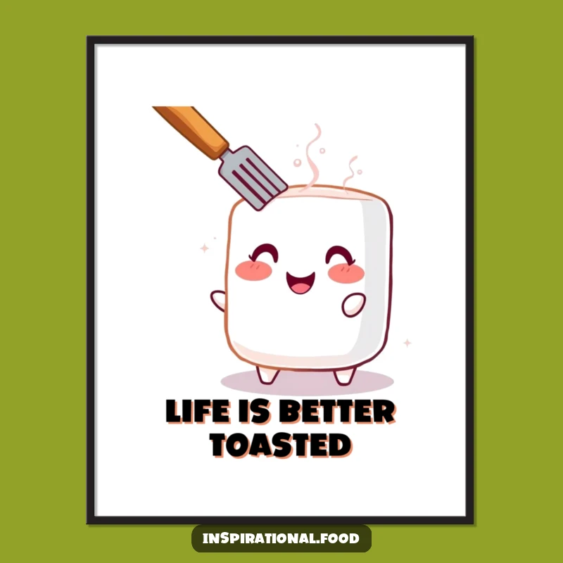 Funny Free Printable Wall Art: Adorable Toasted Marshmallow for a Cheerful Home