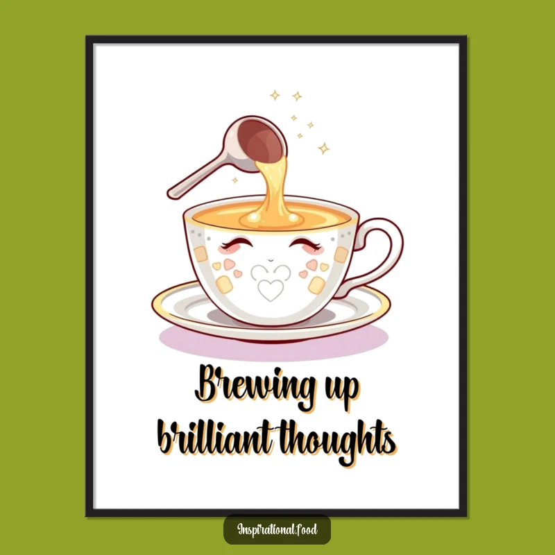 Funny Free Printable Wall Art: Teacup of Ideas - Downloadable Art