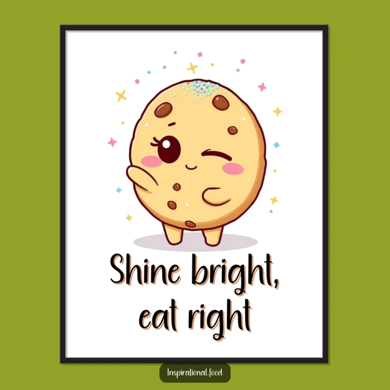 Funny Free Printable Wall Art: Winking Cookie Glitter Bomb Downloadable Decor
