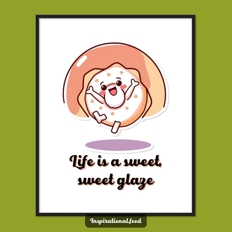 Free Printable Wall Art: Funny Doughnut Cartwheel Downloadable Decor for Joy