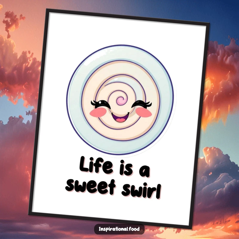 Funny Free Printable Wall Art: A delighted candy swirl captured with a fun, playful grin.