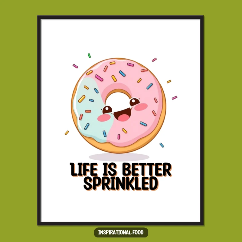 Funny Free Printable Wall Art: Donut Sprinkle Party Downloadable Decor