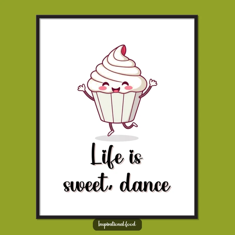 Funny Free Printable Cupcake Art: Dancing Delight Downloadable Wall Decor!